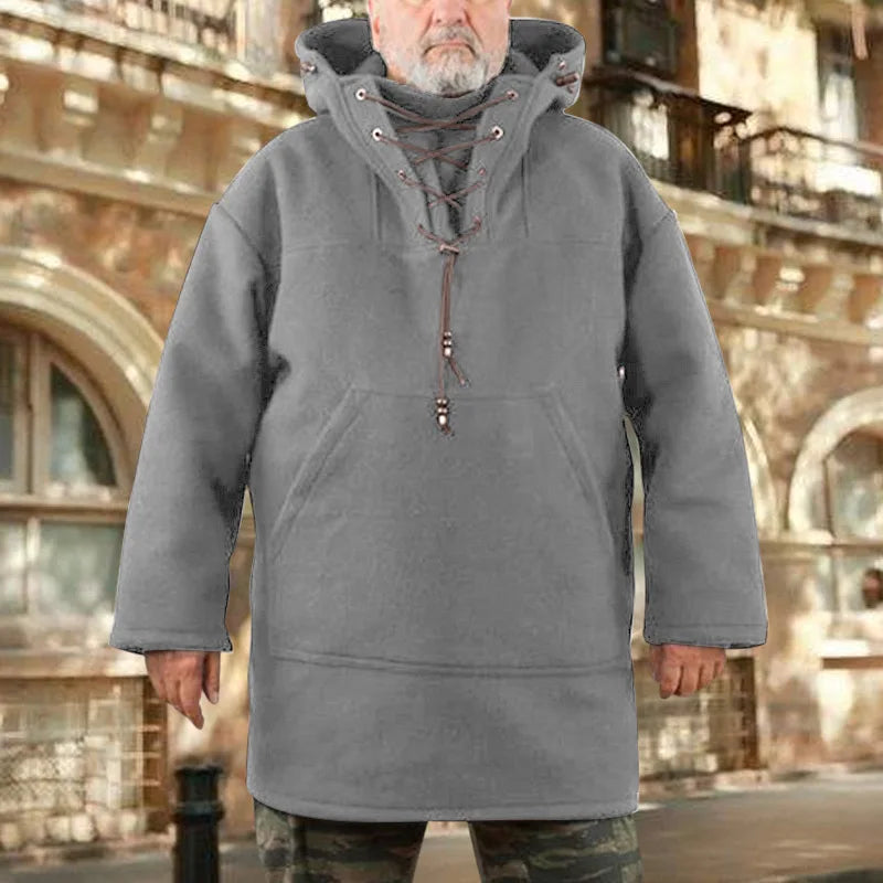 New Medieval Viking Costume Casual New Mid-length Casual Jacket Hoodies Top Adult Men Coat Cosplay