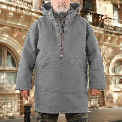 New Medieval Viking Costume Casual New Mid-length Casual Jacket Hoodies Top Adult Men Coat Cosplay