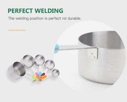 5/10Pcs Stainless Steel Measuring Set Stackable Measuring Cups Measuring Spoons Set For Kitchen Tea Coffee Baking Measuring Tool