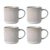 16Oz Ceramic Coffee Mugs Set of 4 Rustic Stoneware Coffee Cups Set with Large Handle for Latte Cocoa Tea Milk Smoky Blue