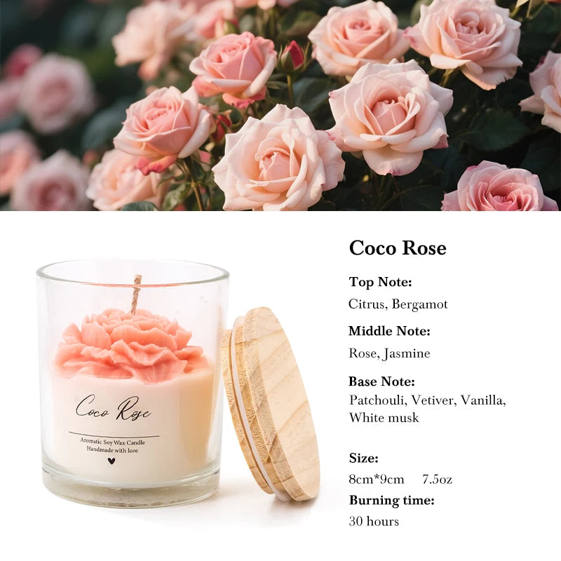 AIKUN 7.5oz Handmade Soy Wax Smokeless Aromatherapy Green Succulent Scented Candle for Desk Decor & Zen Garden Gift Set