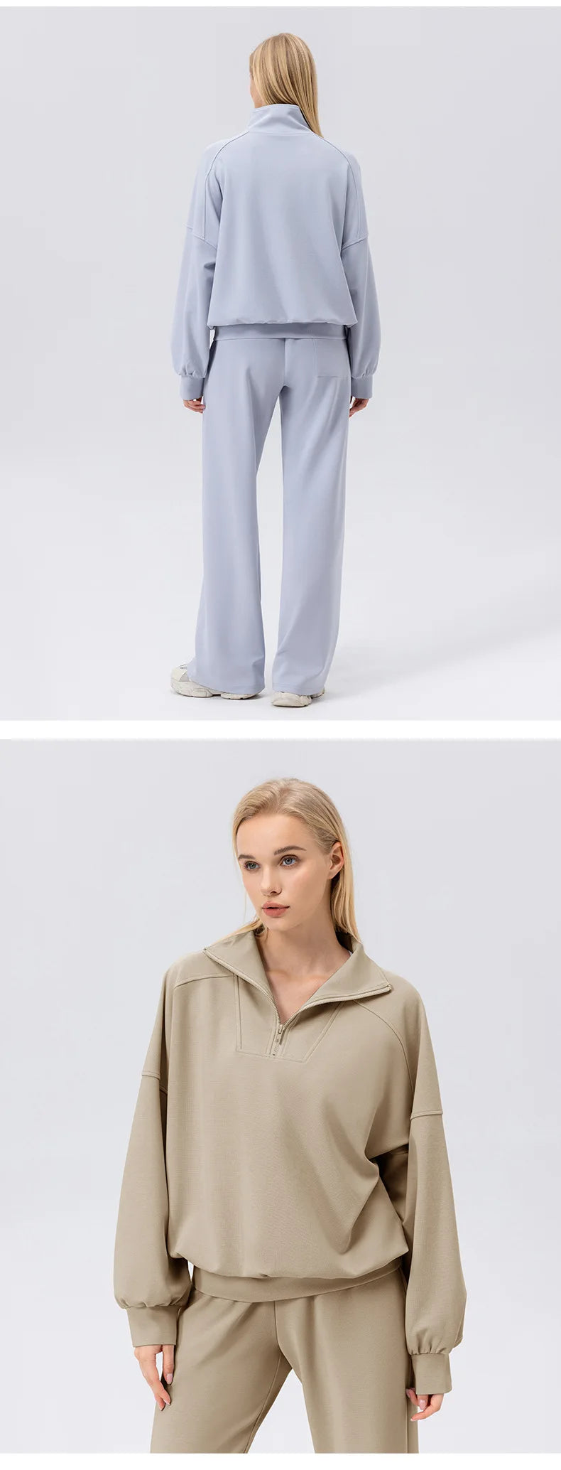 Autumn and Winter New Exercise Sweatshirt Women's Half Long-sleeve Zipper Loose Outdoor Casual Running Sportswear
