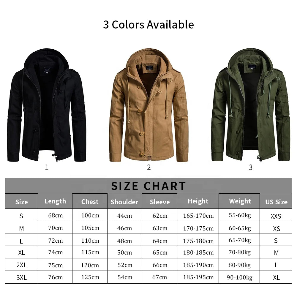 New Designer Winter Men Coat Green Warm Cotton Padded Hooded Down Coat Custom Casual Jacket Loose Outwear