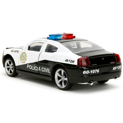 DCD 2006 Dodge Charger Police Black and White 1/32 Scale Diecast Model Car Fast & Furious Series by Jada
