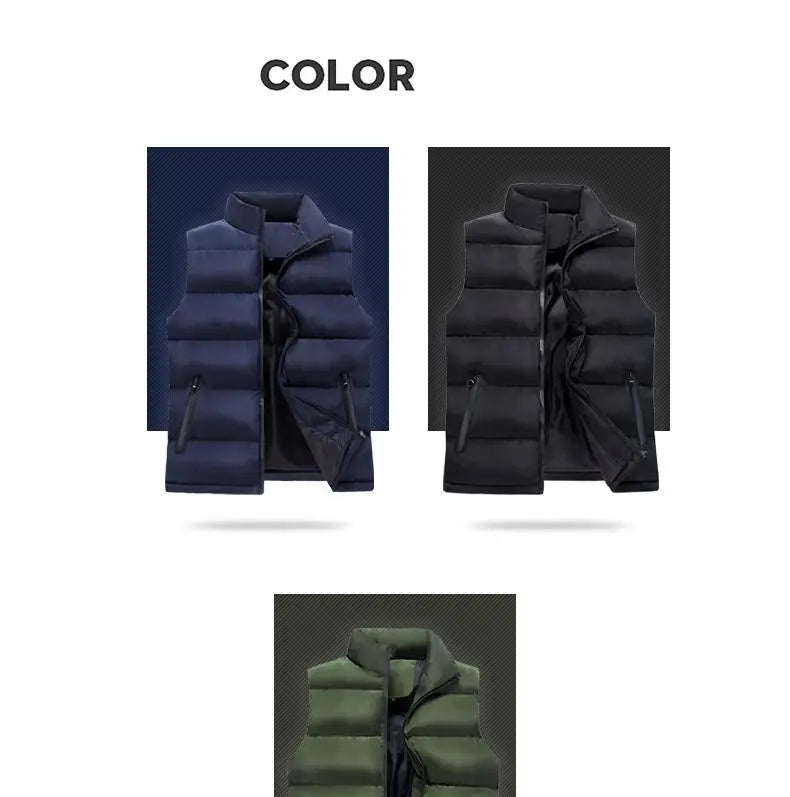 Men spring and fall Jacket Winter Men Vest For Down Cotton Sleeveless Jacket Waistcoat Man Big Size Warm Mens Coat