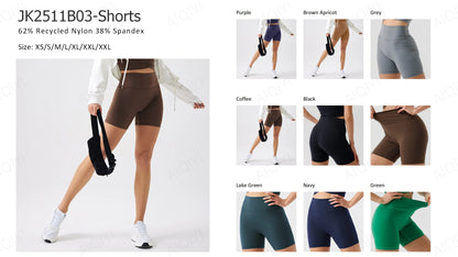 Two-Piece Double-Sided Brushed Sportswear Set Breathable Yoga Wear for Outdoor Running & Exercise Solid Pattern Fitness Apparel