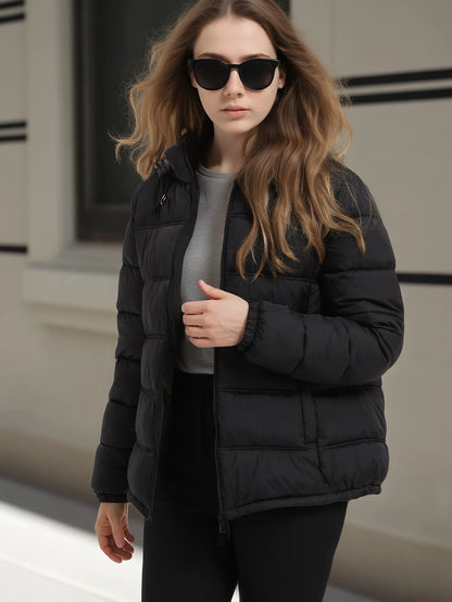 Women's Hooded Winter Coat & Thickened Zip-Up Spring Jacket