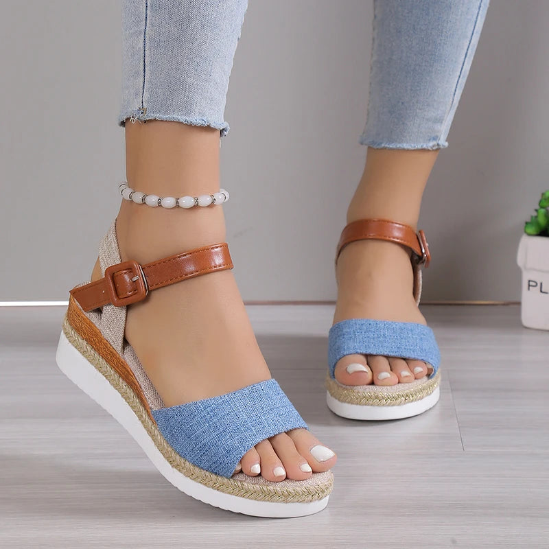 Summer Shoes Sandals Women Soft Sandals Ladies Slip On Sandals For Women Wedge Ladies Shoes Plus Size Footwear Slipper Female