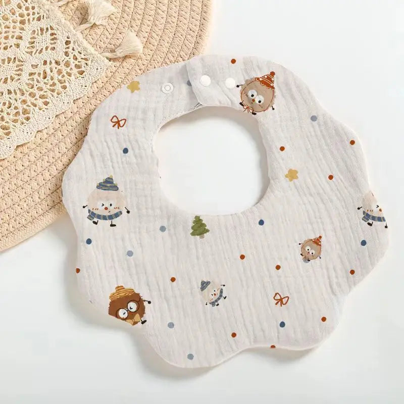 Newborn Baby Bibs for Boy Girl Cute Animal Burp Cloths Cotton Muslin Soft Infants Breathable Feeding Bibs Feeding Accessories