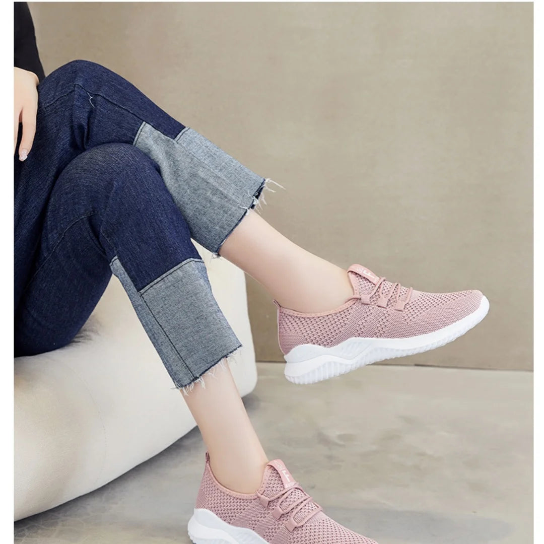 Women's shoes 2025 mesh breathable comfortable sports shoes soft sole lightweight fashion casual shoes