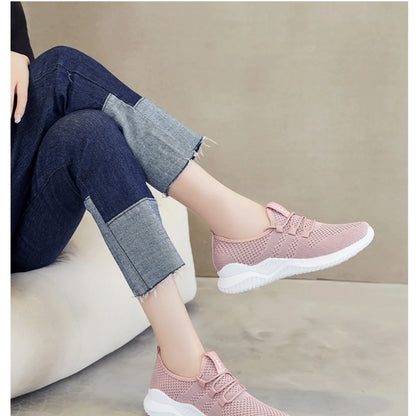 Women's shoes 2025 mesh breathable comfortable sports shoes soft sole lightweight fashion casual shoes