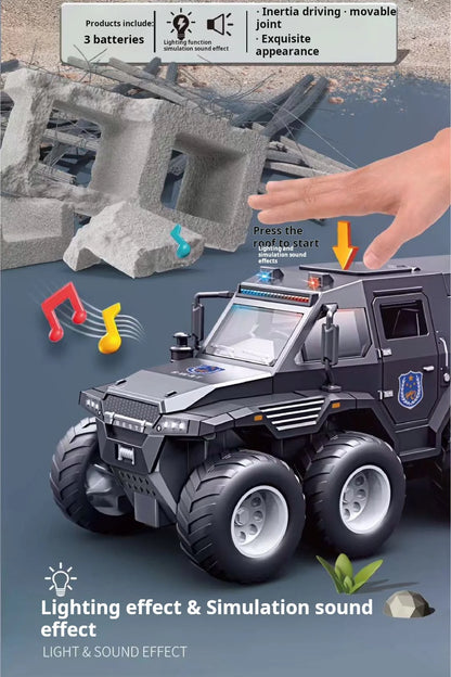 Children Inertia Toy Car With Sound Light Music Simulation Off-road Caravan Boys Interactive Toys Cool Military Buggy Toy Gift