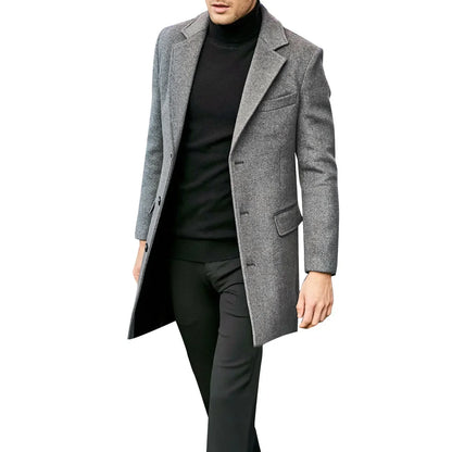 Men's Long Sleeve Plus Size Winter Coat Lapel Collar Padded Leather Jacket Vintage Thicken Coat Sheepskin Jacket Mens Topcoat