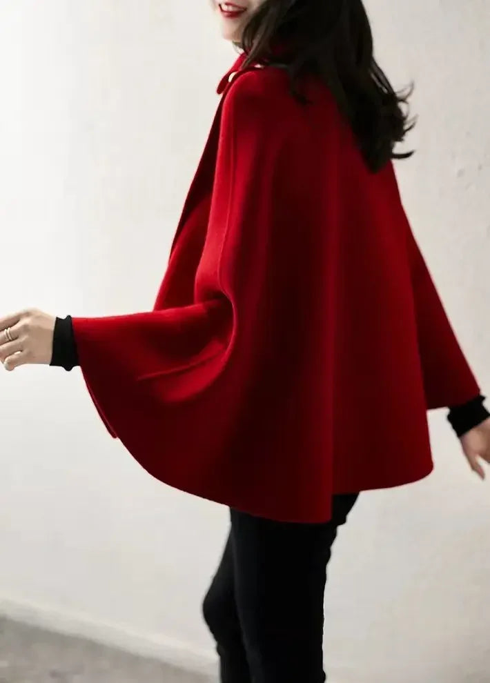 New Spring and Autumn Wool Coat for Women Ins Trendy Ins Trendy Slim Cloak Cloak Temperament Slim Small