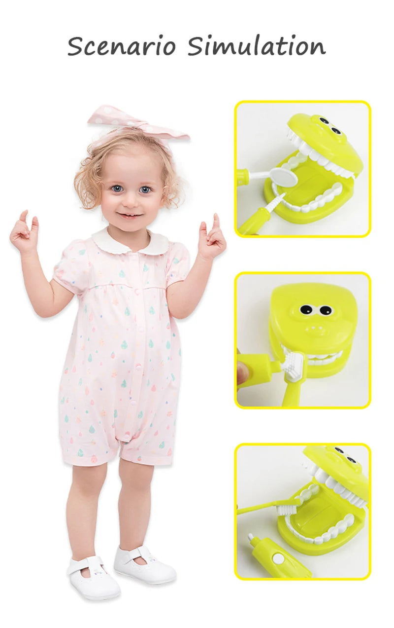 Children Dentist Pretend Play Toys Simulation Dentist Tools Hygienic Habits Cultivation Role Play Game Educational Toys For Kids