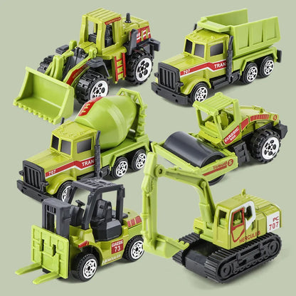 Children Educational Toys Simulation Sliding Alloy Mini Engineering Car Excavator Bulldozer Roller Dumper Boy Birthday Gift