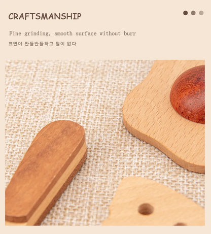 Natural Wood Children's Preschool Toys Fruits And Vegetables Simulation Play House Kitchenware Cognitive Wooden Model Toys
