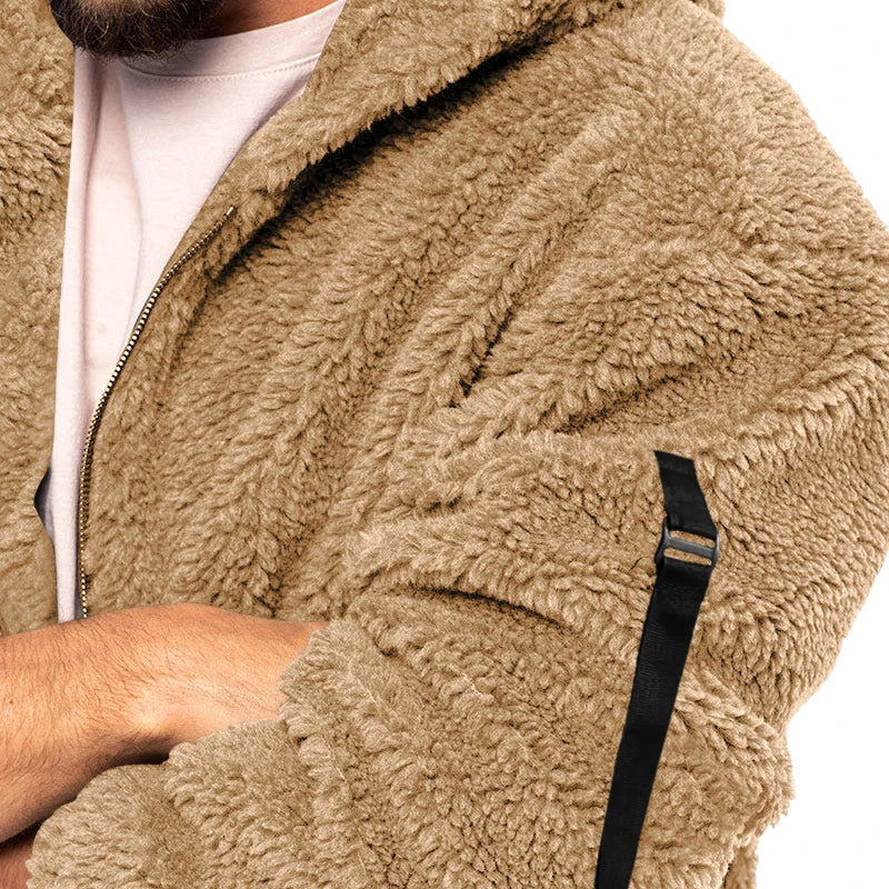 2024 American Style Heavy Coat Men's Winter Jacket Double-sided Fleece Warm Windbreaker Casual Sports Hooded Coat Bomber Jacket