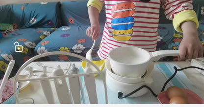 Mini Kitchenette Children'S Educational Toys Boy And Girl Pretend Play Kitchenette Full Set Real Cooking  Chidren Birthday Gifts