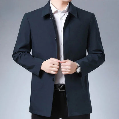 Men Coats Brand Top Quality Spring Men's Trench Coat Solid Color Mid-length Jacket male Casual Business Windbreak Jackets