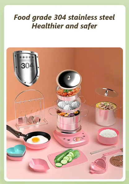 Children's Real Cooking Mini Kitchen Toys - 22 PCS Set