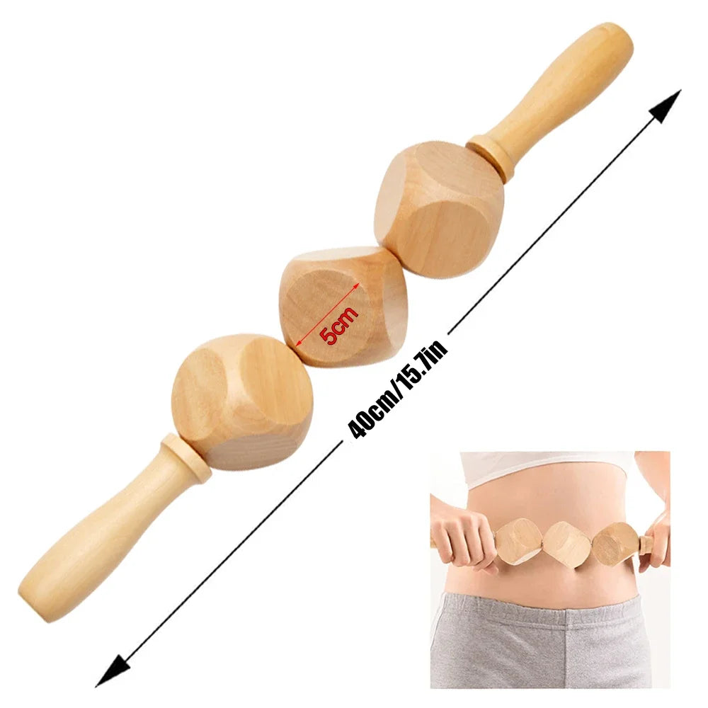Wood Curved Massage Roller Stick Anti Cellulite Lymphatic Drainage Massager Body Gua Sha Maderotherapy Muscle Massage Relaxation