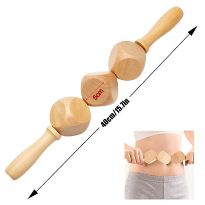 Wood Curved Massage Roller Stick Anti Cellulite Lymphatic Drainage Massager Body Gua Sha Maderotherapy Muscle Massage Relaxation
