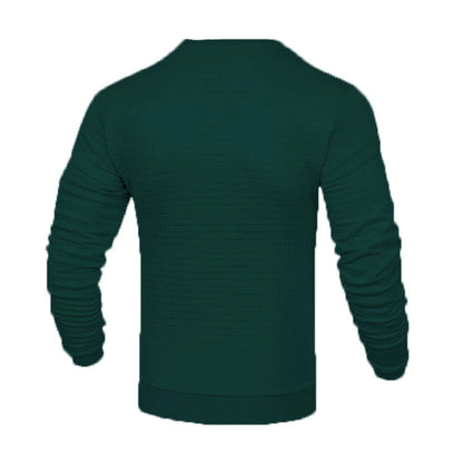 Men's coat fashion small check Waffle youth round neck jacquard check hoodie
