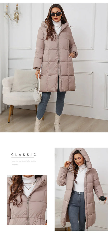 Women Long Coat 2024 New Autumn Winter Parkas Female Thick Down Cotton Coat Femme Casual Short Warm Thick Outerwear Ladies Top