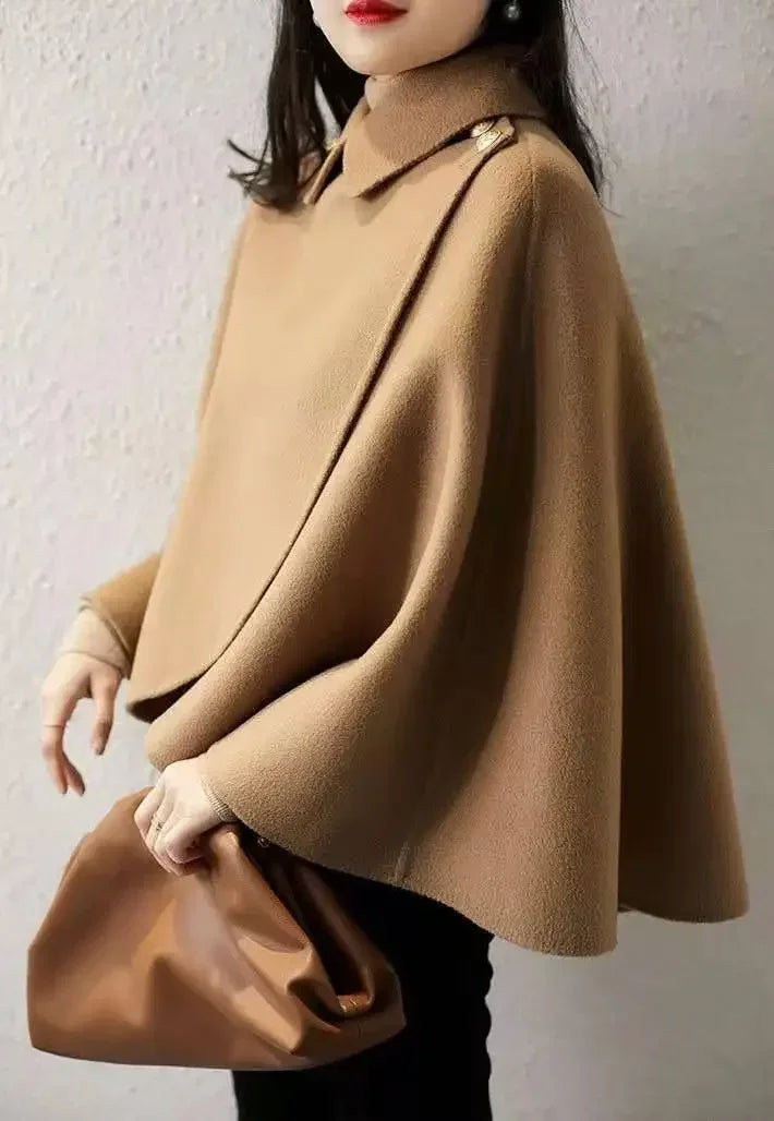 New Spring and Autumn Wool Coat for Women Ins Trendy Ins Trendy Slim Cloak Cloak Temperament Slim Small