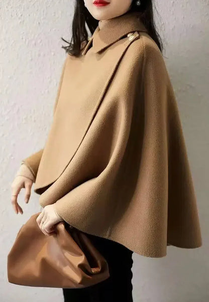 New Spring and Autumn Wool Coat for Women Ins Trendy Ins Trendy Slim Cloak Cloak Temperament Slim Small