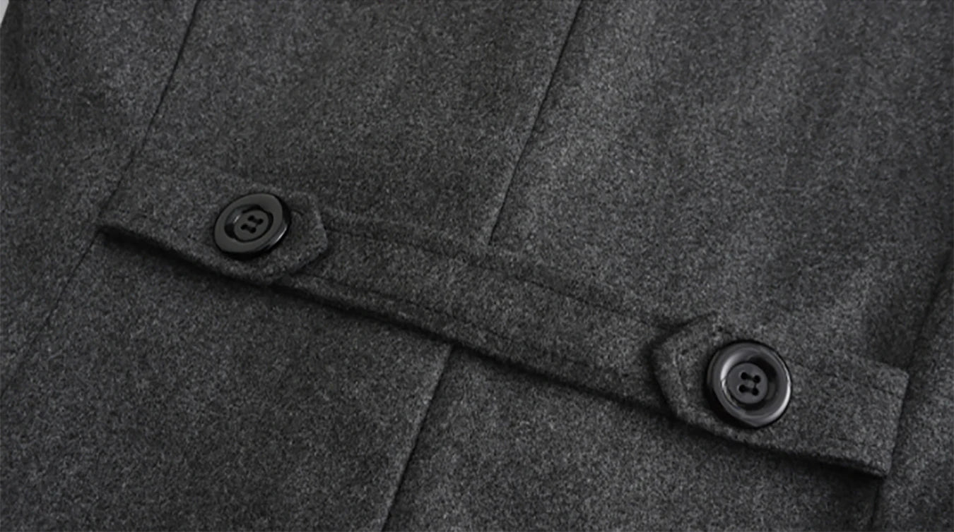 Men's autumn and winter new collection men's coat casual fashion double breasted mid length men's top coat