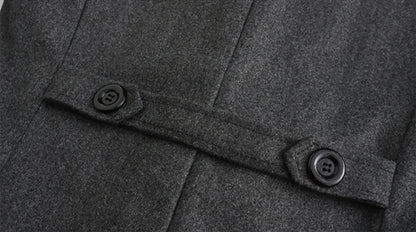Men's autumn and winter new collection men's coat casual fashion double breasted mid length men's top coat