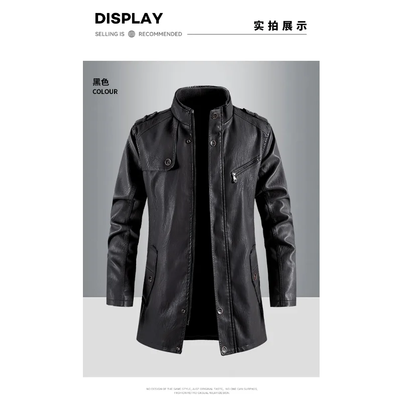Men Medium and long Trench Coat  American Style Waterproof Windproof Long Jacket Business Casual Overcoat Spring Fall Outerwear