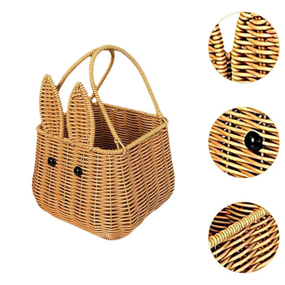 Bunny Easter Woven Basket Craft Storage Basket for Kitchen Restaurant Pantry