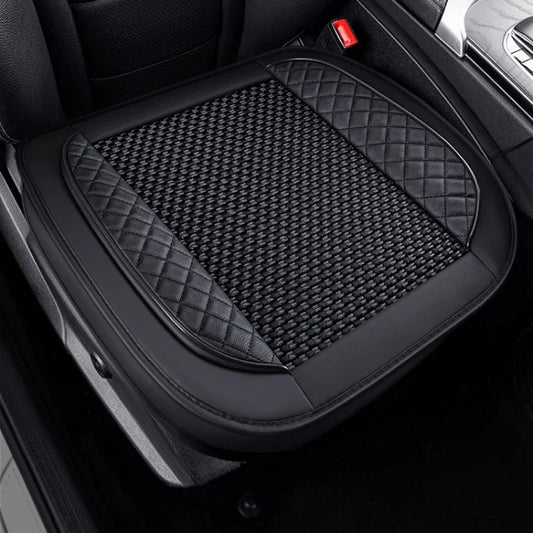Universal Car Seat Cover Ice Silk + PU Leather Seat Anti-slip Protection Cushion Luxury Seat Decoration Styling Accessories