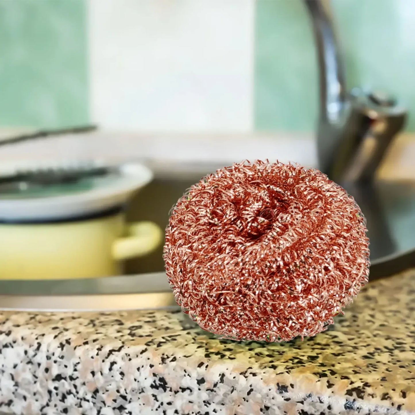 Kitchen Cleaning Tools 3x Copper Metal Wire Sponge Ball Iron Tip Nozzle Cleaner Slag Remover Tool Cooper Coated Scourers