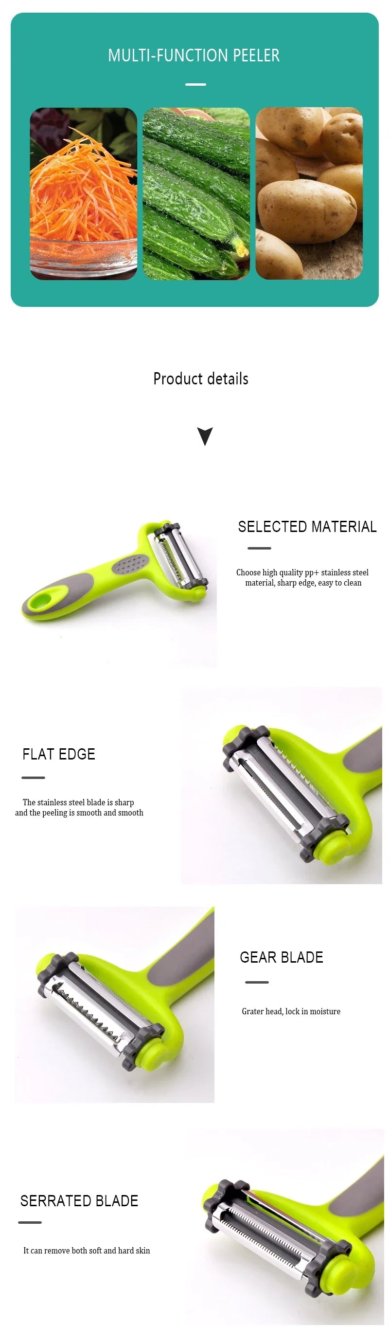 Potato Carrot Fruit Shred Grater Vegetable Slicer Peeler Knife Stainless Steel Peeler Zester Razor Sharp Cutter Kitchen Tools