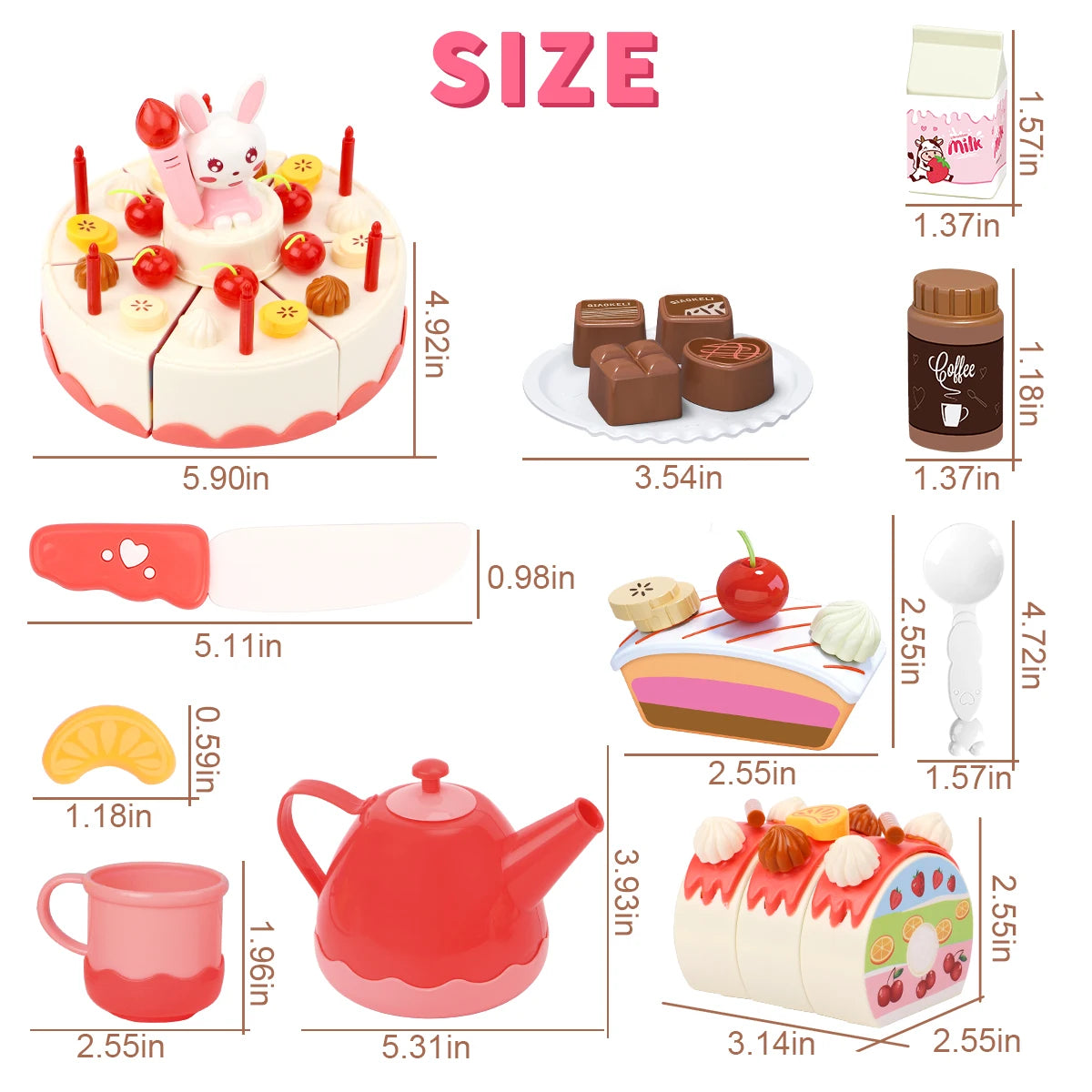 Children's Birthday Cake Toys Play Home Afternoon Tea Birthday Party Set Kitchen Toys with Light Music Early Education
