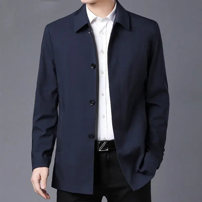 Men Coats Brand Top Quality Spring Men's Trench Coat Solid Color Mid-length Jacket male Casual Business Windbreak Jackets