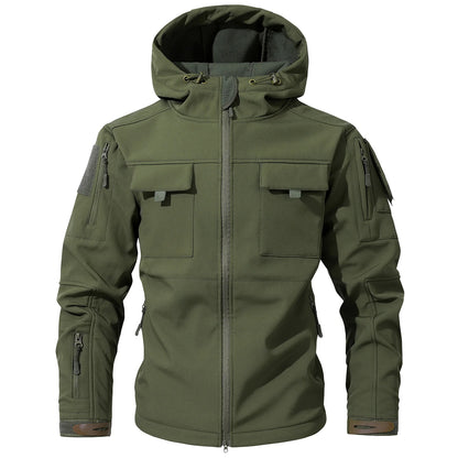 Mens workwear jacket loose fit hooded windbreaker outdoor casual streetwear stylish waterproof trekking coat rugged fashion