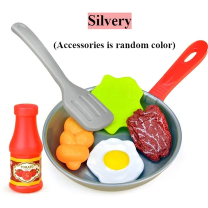 Children Imitate Kitchen Food Toys Birthday Cake Egg Tower Cooking Utensils Steak Fried Eggs Hot Dogs House Games Holiday Gifts