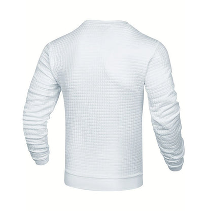 Men's coat fashion small check Waffle youth round neck jacquard check hoodie