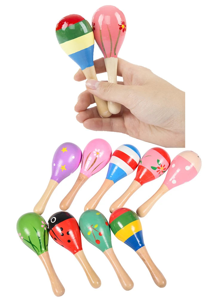 Infants Children Early Education Toys Wooden Small Sand Hammer Montessori Puzzle Toy Auditory Training Hand Grip Ability TMZ