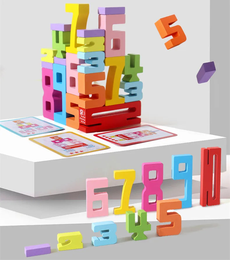 Digital Building Blocks Children's Educational Toys Baby Early Education Big Particle Color Building Blocks Holiday Gifts