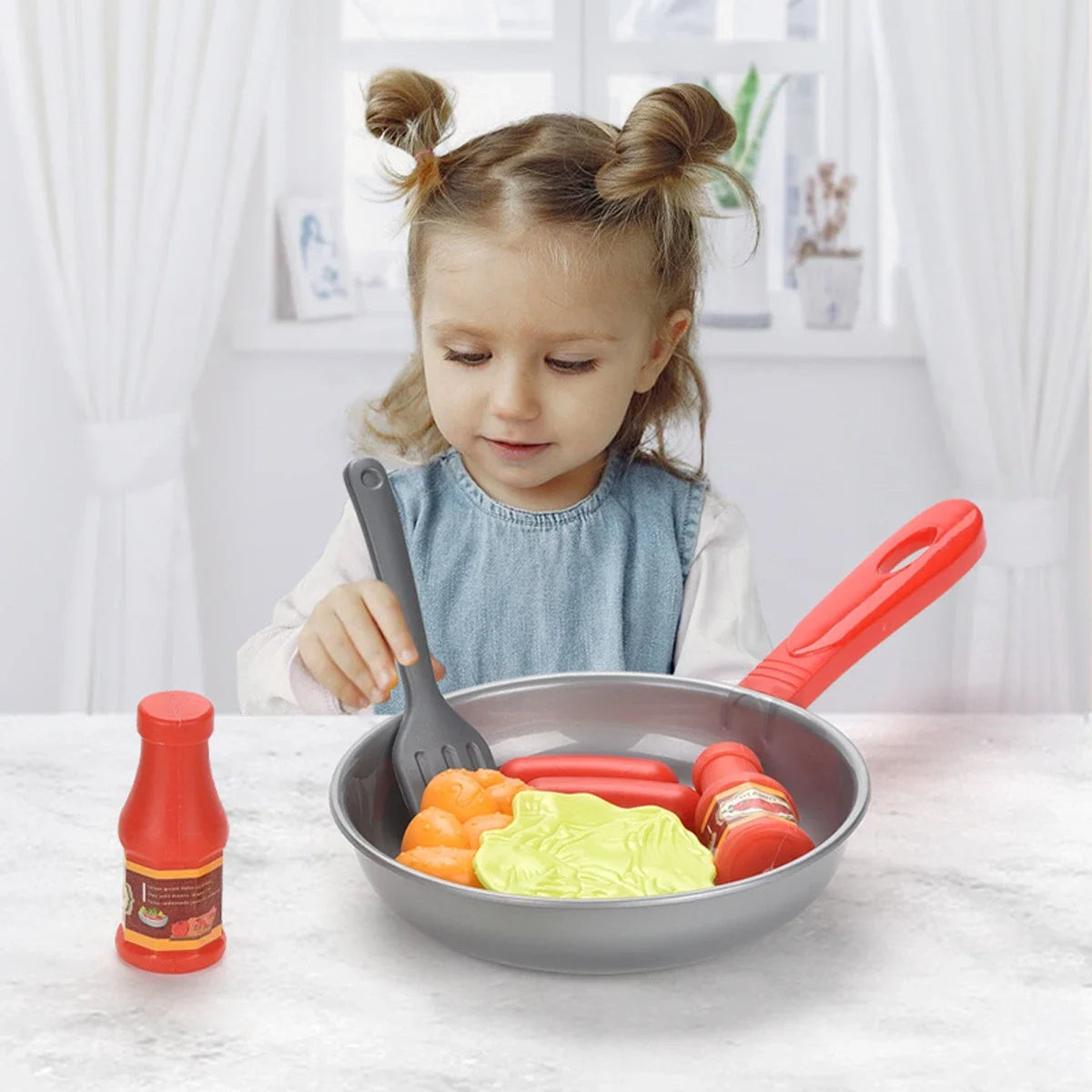 Children Imitate Kitchen Food Toys Birthday Cake Egg Tower Cooking Utensils Steak Fried Eggs Hot Dogs House Games Holiday Gifts