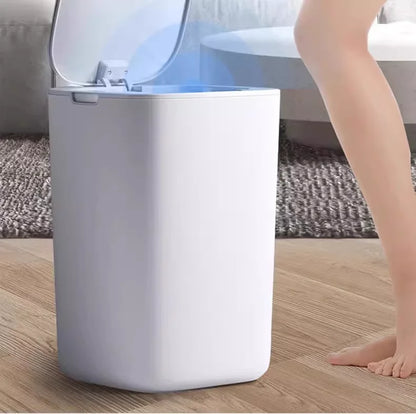 2025 new smart induction trash can for household sealing 12L cracked and cover smart trash can for living room bathroom kitchen