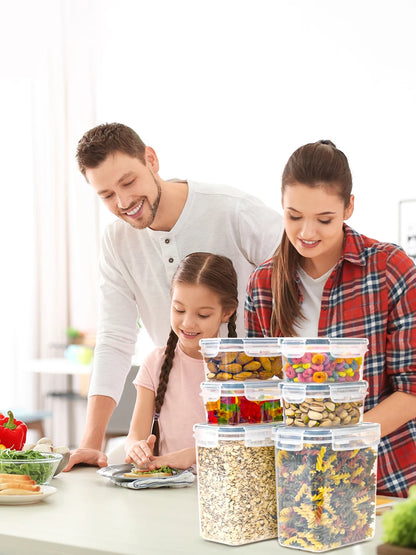Kitchen Storage Container with Lid Airtight Set of 16 Set 2.8 L / 2.0 L / 1.4 L / 0.8 L/0.52L/0.32L/0.24L  BPA Free