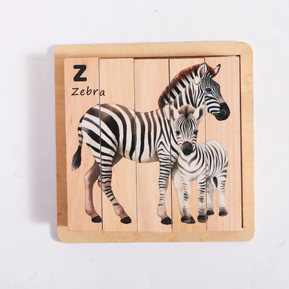 Wooden Block Baby Toys Wooden Children's Educational Toys Animal Matching Puzzle toddler Toys 3 Year Old Game Baby Games 2 Years