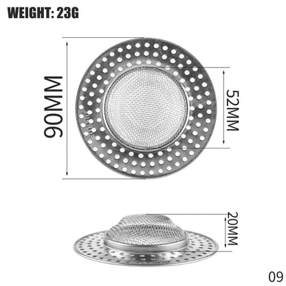 Hair Catcher Stopper Stainless Steel Bathtub Shower Drain Hole Filter Trap Metal Wire Sink Strainer Kitchen Bathroom Accessories